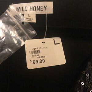 Long sleeve black sequin dress